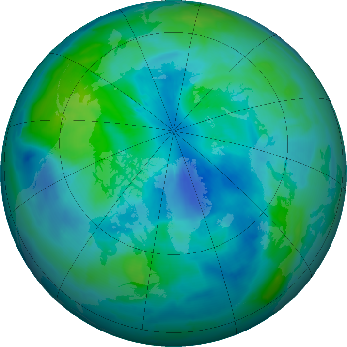 Arctic ozone map for 27 September 2012